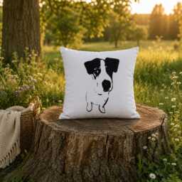 Jack Russell Terrier Pillow, Dog Lover Gift, Decorative Throw Pet Cushion, Minimalist Home Decor, Housewarming Gift - thumbnail 2