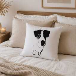 Jack Russell Terrier Pillow, Dog Lover Gift, Decorative Throw Pet Cushion, Minimalist Home Decor, Housewarming Gift - thumbnail 3