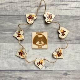 Emma Bridgewater Bee Bunting, Wooden Garland For Nature Lover, Bumblebee Gifts, Insect Wall Decor - thumbnail 1