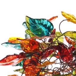 Colorful Resin Flower & Leaves Chandelier Large Statement Hanging Light Decor - thumbnail 3