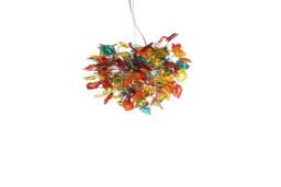 Colorful Resin Flower & Leaves Chandelier Large Statement Hanging Light Decor - thumbnail 1