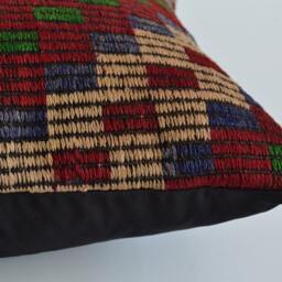 Handwoven Kilim Pillow Cover Turkish Wool Lumbar Pillow, Boho Decor - 20'' X 40'' - thumbnail 4