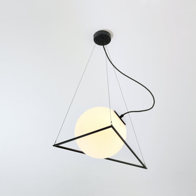 Geometric Pendant Lamp Black Modern Globe Lampshade - Incircle By Balance Lamp - image 1