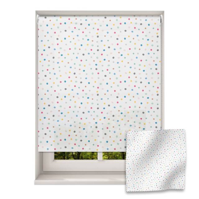 Colourful Spots Roller Blind, Children's Made To Measure, Pattern Spotty Nursery Blind - image 1