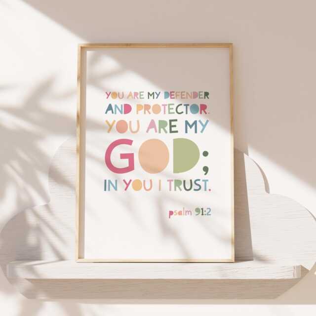 Christian Wall Art, Bible Verse Prints, Girls Nursery Print, Scripture Bedroom Decor, Sunday School, Rainbow Jesus - image 1