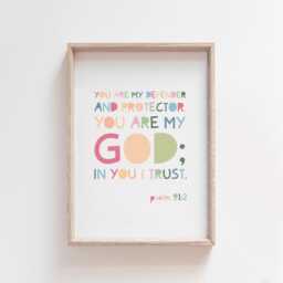 Christian Wall Art, Bible Verse Prints, Girls Nursery Print, Scripture Bedroom Decor, Sunday School, Rainbow Jesus - thumbnail 2