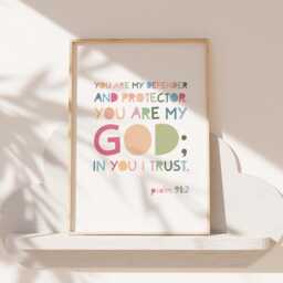 Christian Wall Art, Bible Verse Prints, Girls Nursery Print, Scripture Bedroom Decor, Sunday School, Rainbow Jesus - thumbnail 1