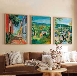Set Of 3 Charlottesville Posters, Virginia Wall Art Prints, Travel Poster Set, Historic Landscape Prints - thumbnail 1