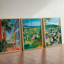 Set Of 3 Charlottesville Posters, Virginia Wall Art Prints, Travel Poster Set, Historic Landscape Prints - thumbnail 2