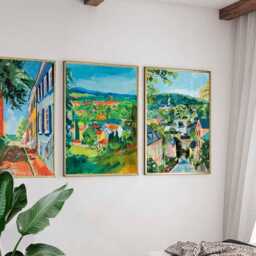 Set Of 3 Charlottesville Posters, Virginia Wall Art Prints, Travel Poster Set, Historic Landscape Prints - thumbnail 3