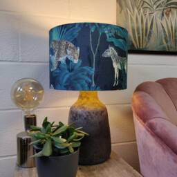 Tropical Safari Animal Lampshade in Velvet With Copper Lining - thumbnail 2