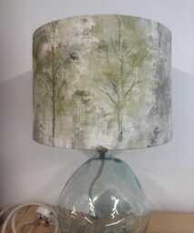 Handmade Green Forest Drum Lampshade -Tree Print - Uno Fitting - thumbnail 1
