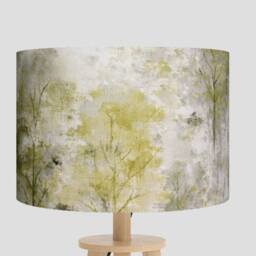 Handmade Green Forest Drum Lampshade -Tree Print - Uno Fitting - thumbnail 3