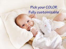 Handmade Minky Bunny Baby Lovey Blanket With Satin Ears