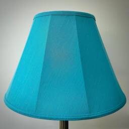 Handmade Teal Blue Drum Lampshade Modern Tapered Shade - thumbnail 1