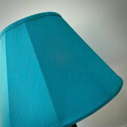 Handmade Teal Blue Drum Lampshade Modern Tapered Shade - thumbnail 3