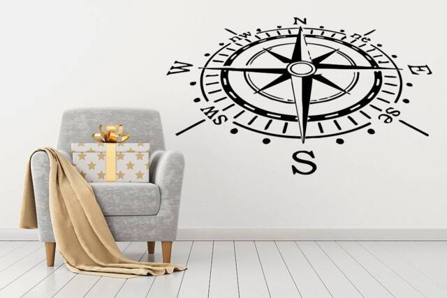 Nautical Wall Decals Rose Wind Decal Compass Vinyl Stickers Home Decor Bedroom Interior Window Chu79 - image 1