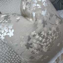 Darcey Taupe Cushion Cover, Blossom Floral Pillow Case For Sofa - Bed, Designer Fabric -Double Sided - thumbnail 3