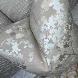 Darcey Taupe Cushion Cover, Blossom Floral Pillow Case For Sofa - Bed, Designer Fabric -Double Sided - thumbnail 2