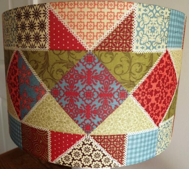 Patchwork Lampshade Retro Shaker Style Fatta Da Mamma Free Gift - image 1