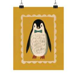 Penguin Nursery Wall Art Vintage Animal Illustration Baby Room Decor Neutral Kids Toddler Bedroom Print Cute - 90 - thumbnail 2