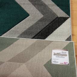 New Emerald Green Silver Grey Rugs Small Large Mats Modern Contemporary Design UK - thumbnail 3