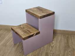 Handmade Redwood Step Stool Rustic Kitchen Decor - thumbnail 1