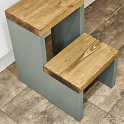 Handmade Redwood Step Stool Rustic Kitchen Decor - thumbnail 3