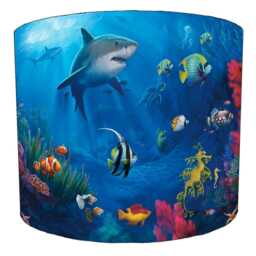 Great White Shark Drum Lampshade For Ceiling Light Pendants Or Table Lamp Bases - thumbnail 3