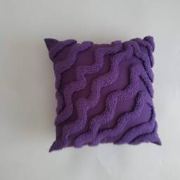 Swirls Purple Punch Needle Pillow Cover, Hand Tufted Abstract Cushion, Modern Embroidery Throw Pillows, Interior & Outdoor Decoration - thumbnail 2