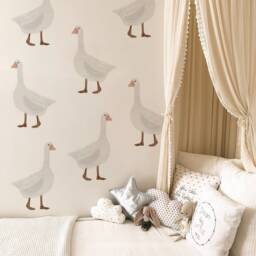 White Goose Wall Stickers - Playful Farm Animal Nursery Decor - thumbnail 2
