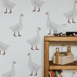 White Goose Wall Stickers - Playful Farm Animal Nursery Decor - thumbnail 3