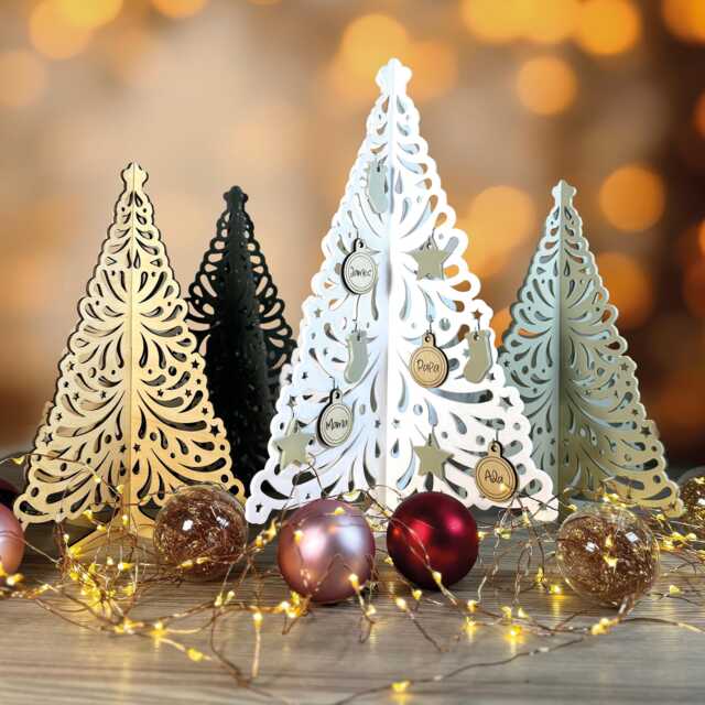 Personalized Acrylic Christmas Tree With Ornaments - Custom Holiday Decor - image 1