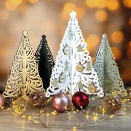 Personalized Acrylic Christmas Tree With Ornaments - Custom Holiday Decor