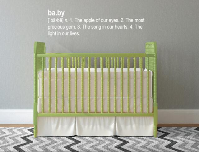 Definition Of Baby - Nursery Quote Wall Decal Custom Vinyl Art Stickers For Nurseries - image 1