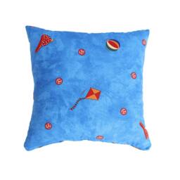 Kids Kite Pillow Cover - Blue, Green & Red - thumbnail 3