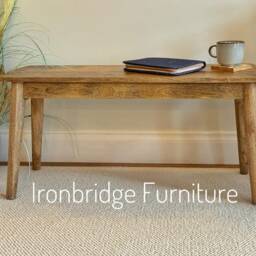 Solid Mango Wood Bench Or Slim Coffee Table - 90cm Wide - thumbnail 3