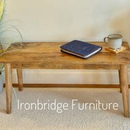 Solid Mango Wood Bench Or Slim Coffee Table - 90cm Wide - thumbnail 2