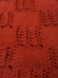 Burgundy Or Dark Red Handmade Hand-Knitted Baby Afghan Blanket Made With Worsted Weight Yarn - thumbnail 2