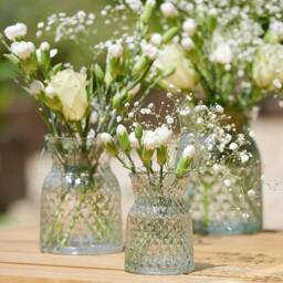 Mini Diamond Glass Vase Retro Flower Posy Jar - thumbnail 1