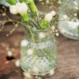 Mini Diamond Glass Vase Retro Flower Posy Jar - thumbnail 2
