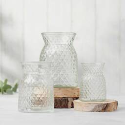 Mini Diamond Glass Vase Retro Flower Posy Jar - thumbnail 3