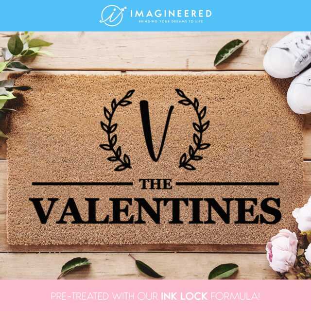 Custom Initial Family Name Doormat - Monogram Closing Gift - image 1