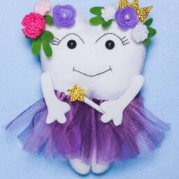 Personalized Tooth Fairy Pillow With Tutu Felt Keepsake, Nursery Decor - thumbnail 2