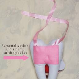 Personalized Tooth Fairy Pillow With Tutu Felt Keepsake, Nursery Decor - thumbnail 3