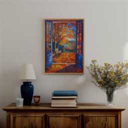 Open Window Henri Matisse Print, Style Fauvism Painting, Modern Exhibition Autumn Nature Fallen Leaves, Patio Door - thumbnail 3