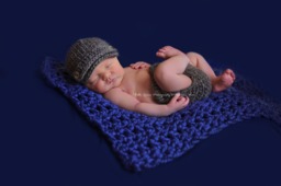 Chunky Cobalt Blue Baby Blanket Newborn Photography Prop