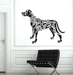 Wall Decal Pets Dog Animal Ornament Tribal Mural Vinyl 1706Dz - thumbnail 1