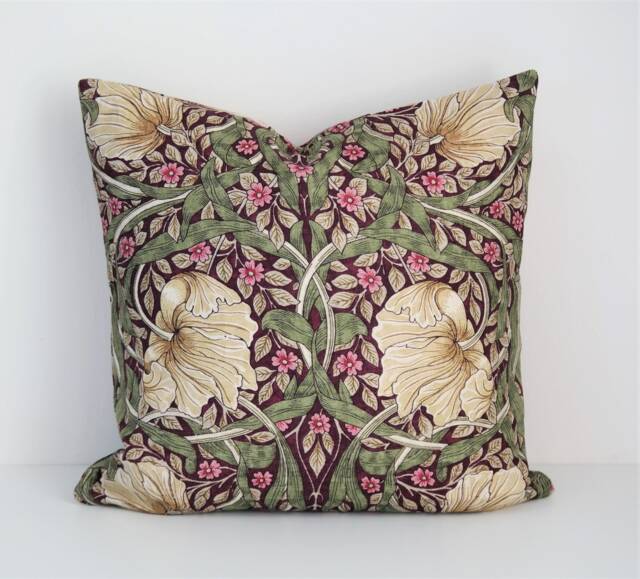 "Double Sided 16"" Pimpernel Pillow Cover. Design William Morris, Linen Blend Fabric. For Cushion Size 40x40 cm - 16""x16" - image 1