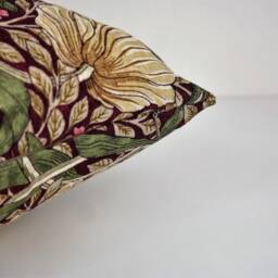 "Double Sided 16"" Pimpernel Pillow Cover. Design William Morris, Linen Blend Fabric. For Cushion Size 40x40 cm - 16""x16" - thumbnail 3